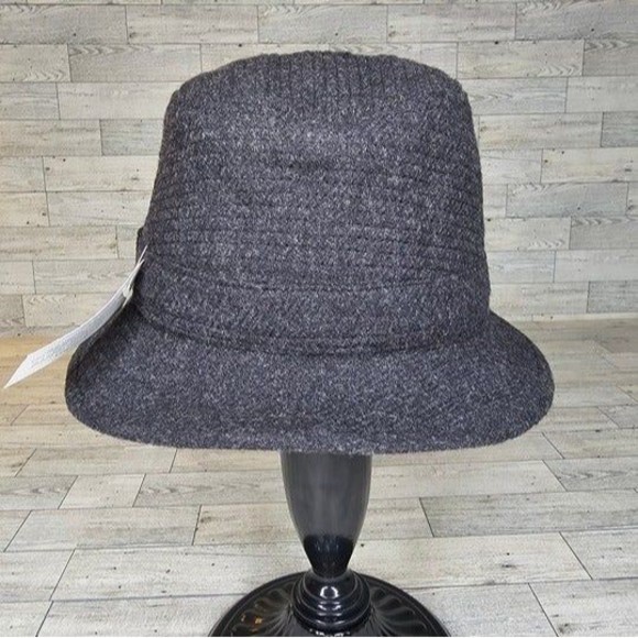 NWT Jonathan Richards Dark Grey Tweed Bucket Hat Size 6 5/8/54 100% Wool - Picture 4 of 11